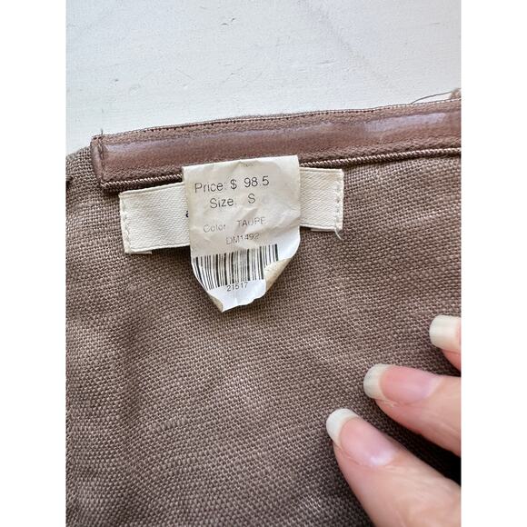 All Row Taupe Strapless Raw Pleat Front Design Back Zip Maxi Dress S - Picture 5 of 12